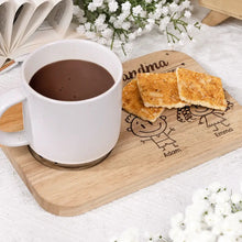 Load image into Gallery viewer, Grandma You Are Tea-Riffic - Personalized Serving Board with Cup Holder - a Unique Gift for Grandma Serving Board With Cup Holder PopCulturePrints
