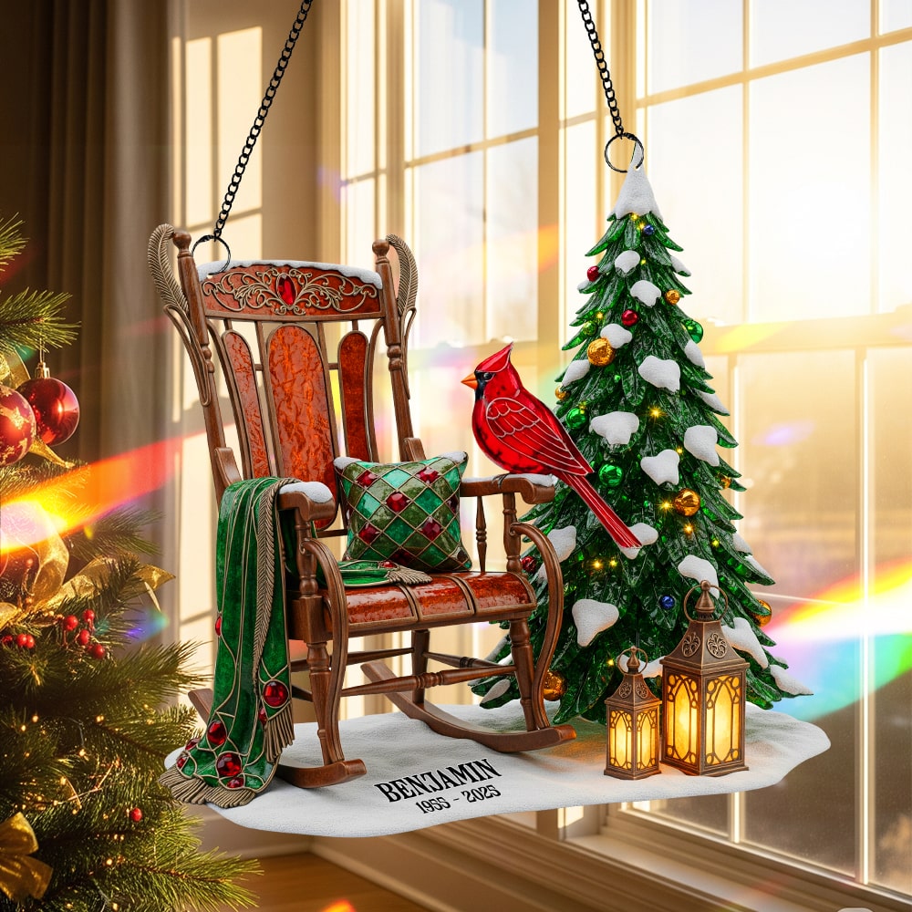 Memorial Cardinal Suncatcher Ornament - A Personalized Tribute for Cherished Family Memories Ornament PopCulturePrints