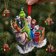 Load image into Gallery viewer, “Celebrate the Magic of Winter!” - Dashing Through The Snow Acrylic Ornament, Personalized Gift for Everyone Ornament PopCulturePrints
