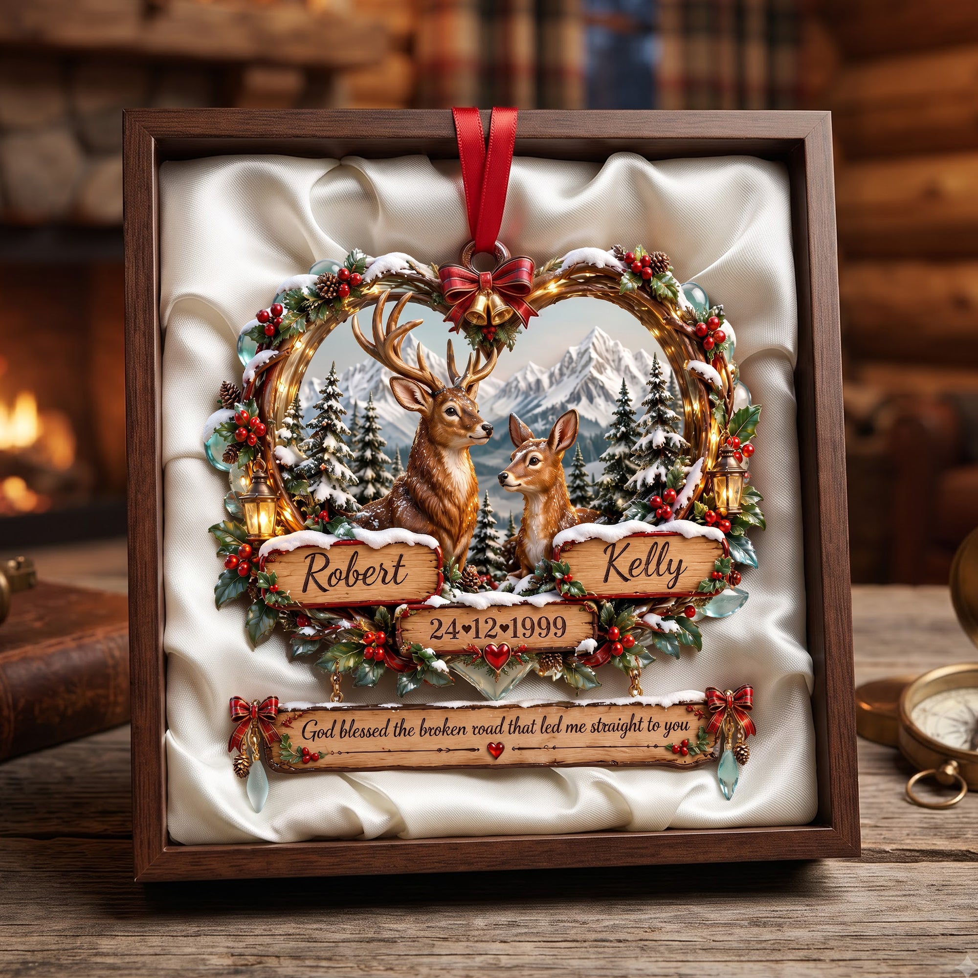 Personalized Deer Couple Christmas Ornament - Meaningful Gift for Couples