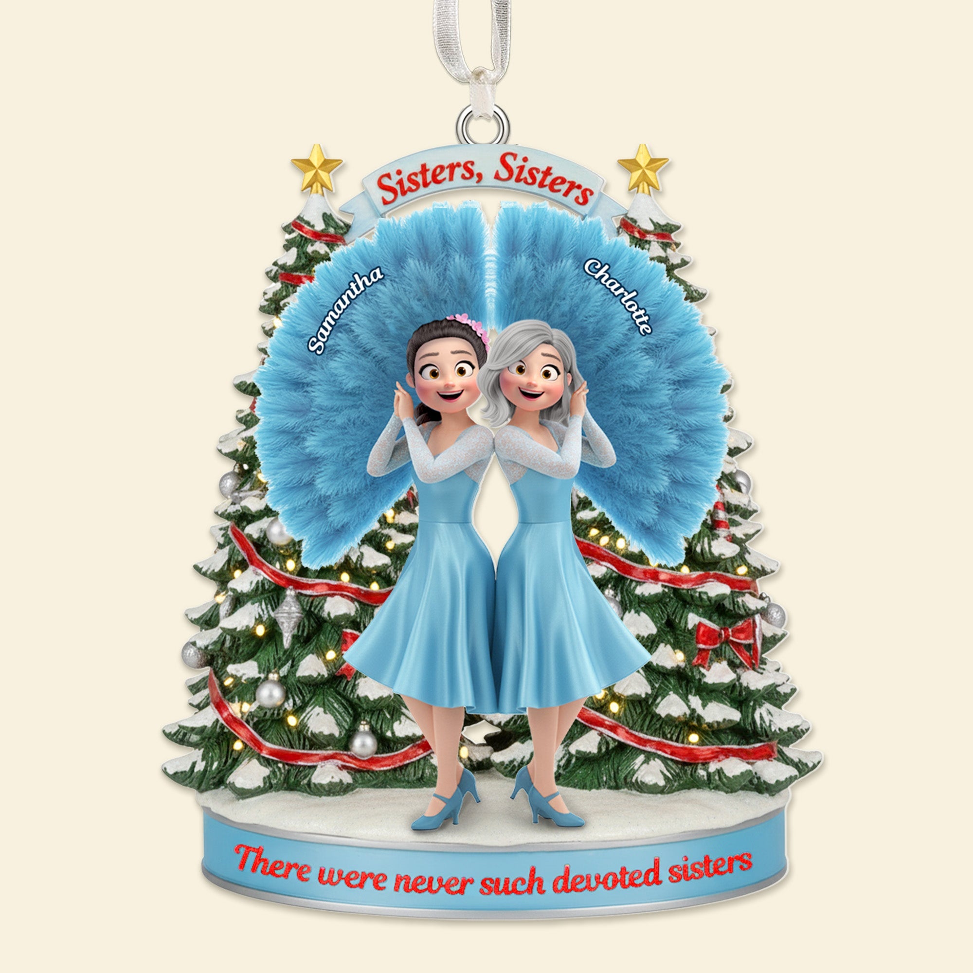 Sisters, Sisters - Personalized Ornament Gift for Your Special Sisters Ornament PopCulturePrints