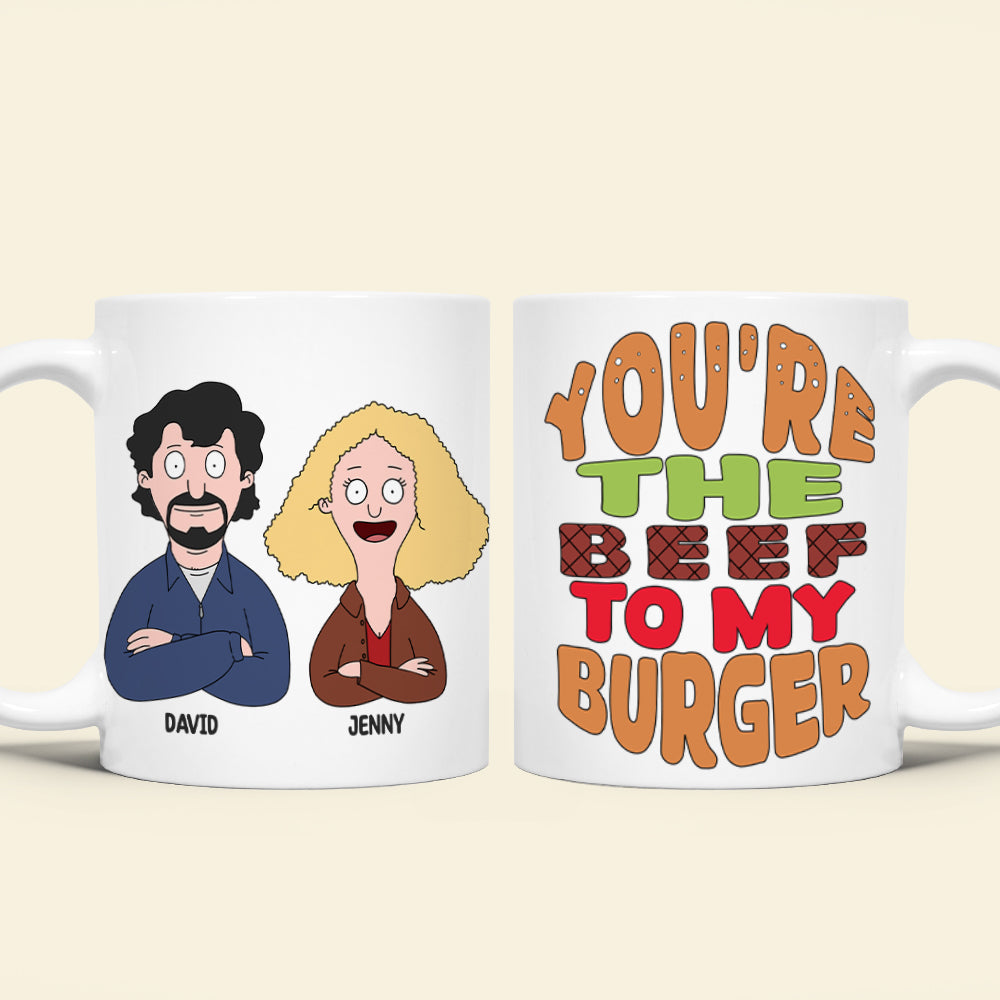 Personalized Couple Coffee Mug Set - You're the Beef to My Burger