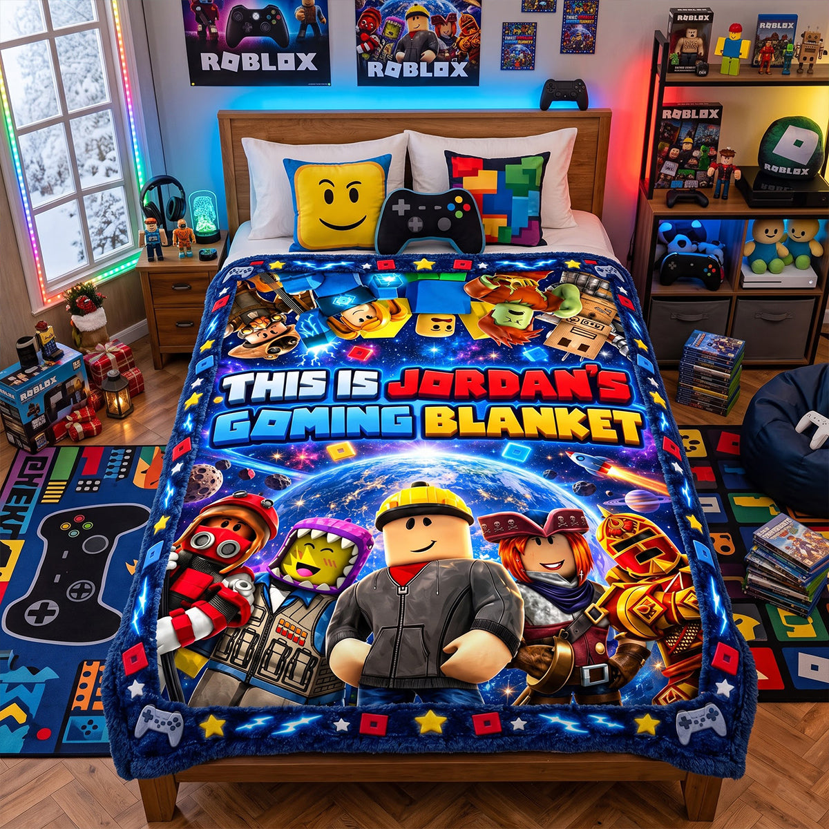 Cozy Block Holidays Blanket - Personalized Christmas Gifts 02NATN131026 Blanket PopCulturePrints