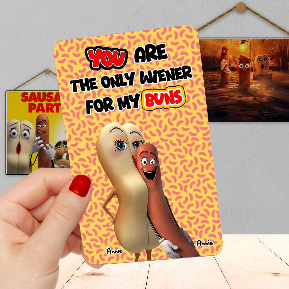 Funny Couples Aluminum Wallet Card - Hot Dog and Bun