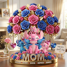 Load image into Gallery viewer, To Mom, With All My Love - Cute Mommy Pink Aliens Flower Acrylic Plaque - Personalized Gifts for Mother's Day Shaped Plaques PopCulturePrints
