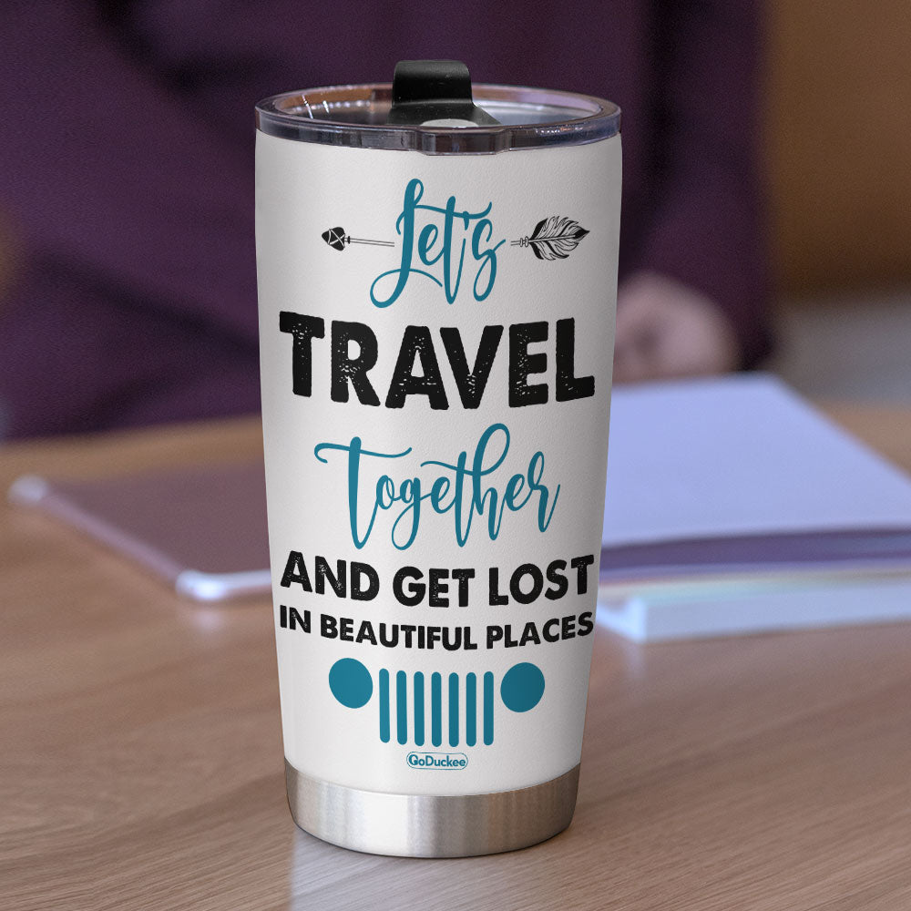 Personalized Travel Together Tumbler - Custom Name Adventure Mug