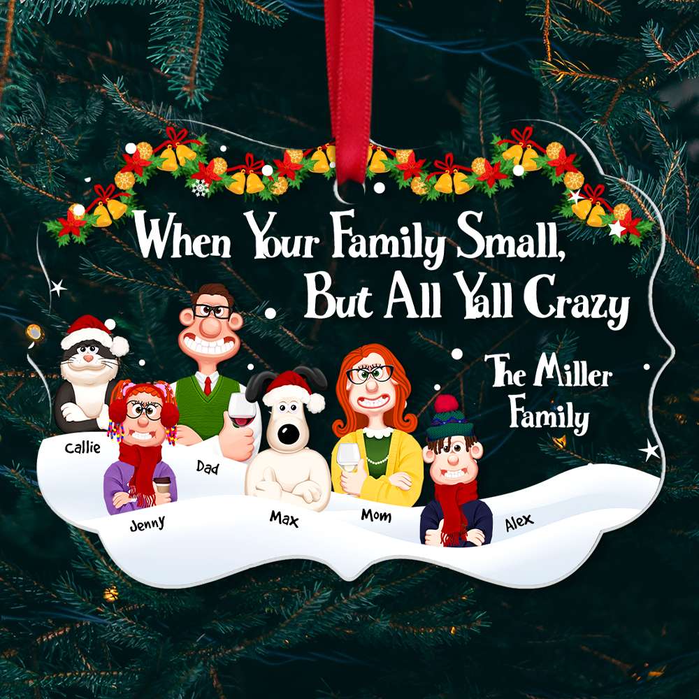 Personalized Crazy Family Christmas Ornament