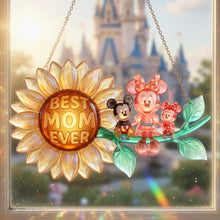 Load image into Gallery viewer, "A Shimmering Tribute to Love - Best Mom Ever Acrylic Suncatcher Ornament - Personalized Gift for Mom, Grandma, and Beloved Ones" Ornament PopCulturePrints
