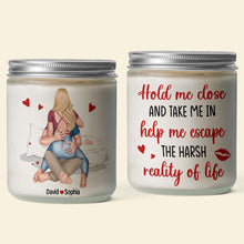 Load image into Gallery viewer, Personalized Couple Scented Candle - Hold Me Close Scented Candle PopCulturePrints
