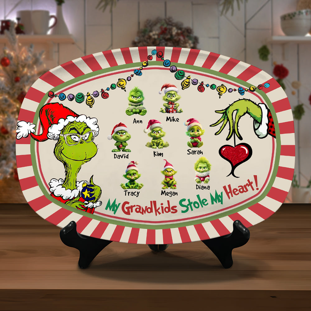 Personalized Grandma Christmas Plate - My Grandkids Stole My Heart