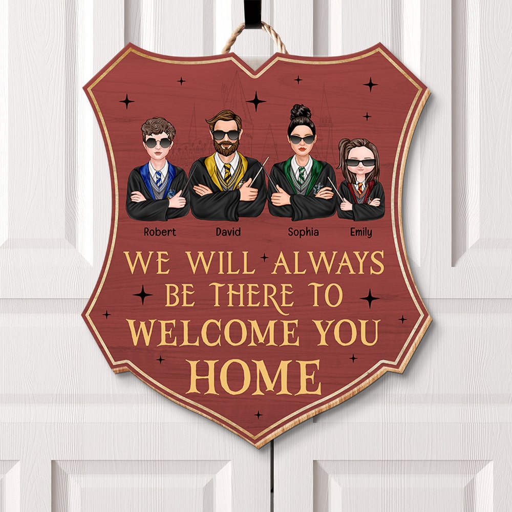 Personalized Family Welcome Home Wood Sign - Custom Gift Wood Sign PopCulturePrints