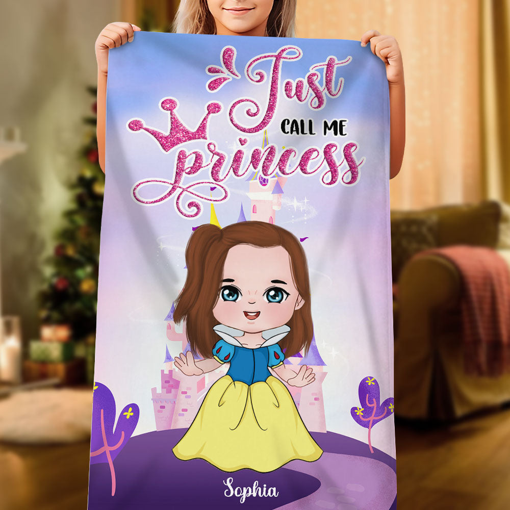 Personalized 'Just Call Me Princess' Beach Towel for Kids Beach Towel PopCulturePrints