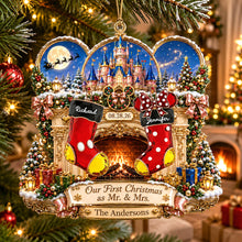 Load image into Gallery viewer, Celebrate Your Love: Our First Christmas as Mr. &amp; Mrs. - Personalized Newly Married Couple Ornament
