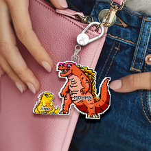 Load image into Gallery viewer, &quot;Your Love Roars!&quot; Customizable Keychain for Mom - Perfect Gift for Grandma and Loved Ones Keychains PopCulturePrints
