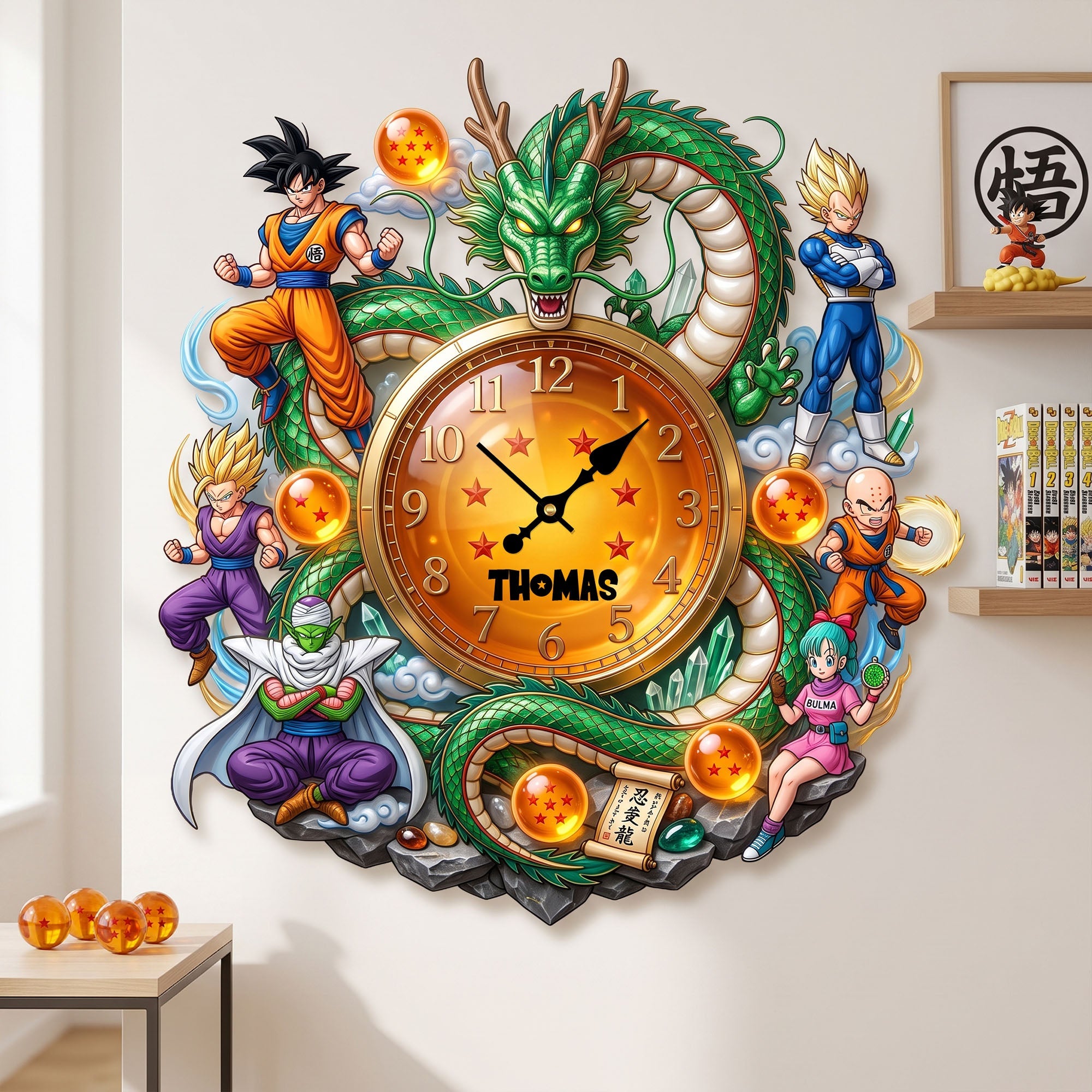 Craft Your Time: Personalized Dragon Ball Z Acrylic Wall Clock - Perfect Gift for Fans and Collectors