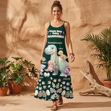 Load image into Gallery viewer, Kinda Busy Being Mamasaurus - Personalized Dinosaur Mom Maxi Dress Dress PopCulturePrints
