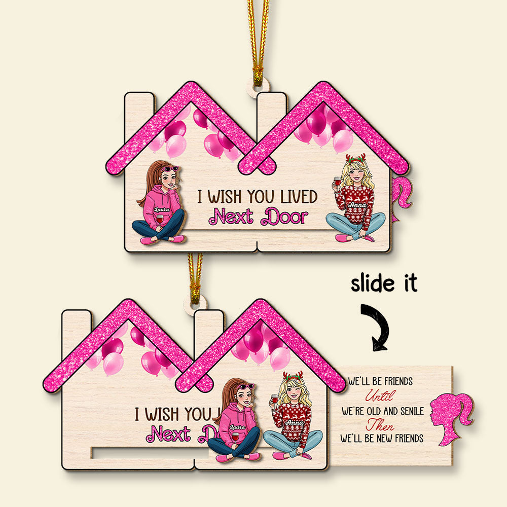 Personalized Friendship Wooden Slider Ornament - Christmas Gift Ornament PopCulturePrints