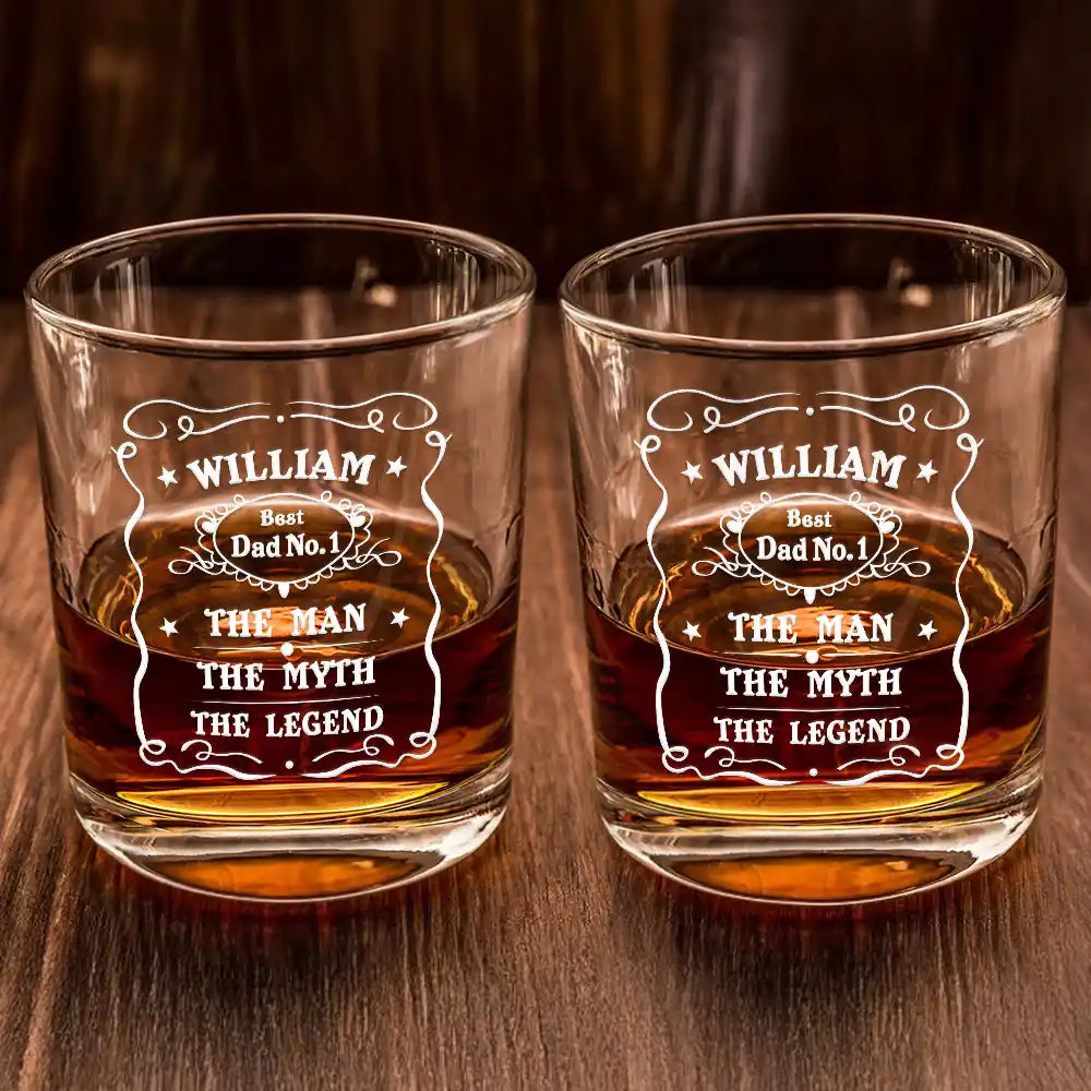The Man, The Myth, The Legend - Personalized Whiskey Glass Gift for Dads and Legends Whiskey Glass PopCulturePrints
