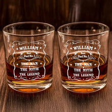 Load image into Gallery viewer, The Man, The Myth, The Legend - Personalized Whiskey Glass Gift for Dads and Legends Whiskey Glass PopCulturePrints
