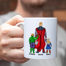 Load image into Gallery viewer, Personalized Superhero Dad Mug - Custom Gift for Father&#39;s Day Coffee Mug PopCulturePrints
