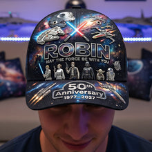 Load image into Gallery viewer, “May the Force Be With You” - 50th Anniversary Cosmic Classic Cap - Personalized Gift for Cosmic Lovers Caps PopCulturePrints
