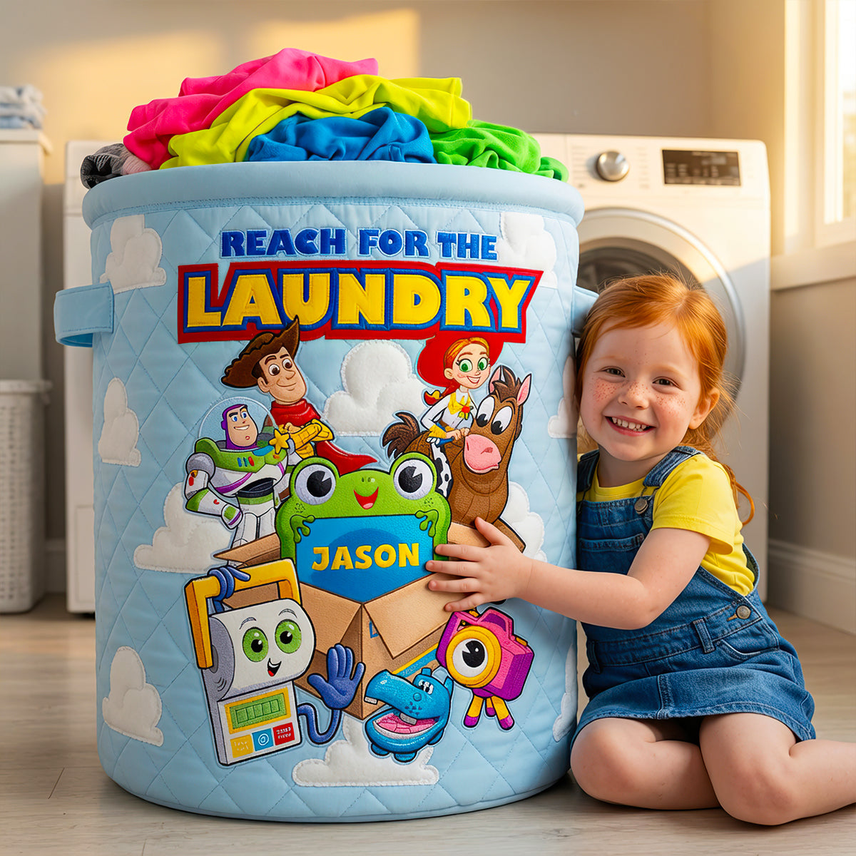 Reach For The Laundry Basket - Personalized Gift for Kids