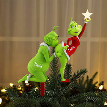 Load image into Gallery viewer, Cheeky Kisses Couple Christmas Tree Topper - Personalized Gift for Couples Ornament PopCulturePrints
