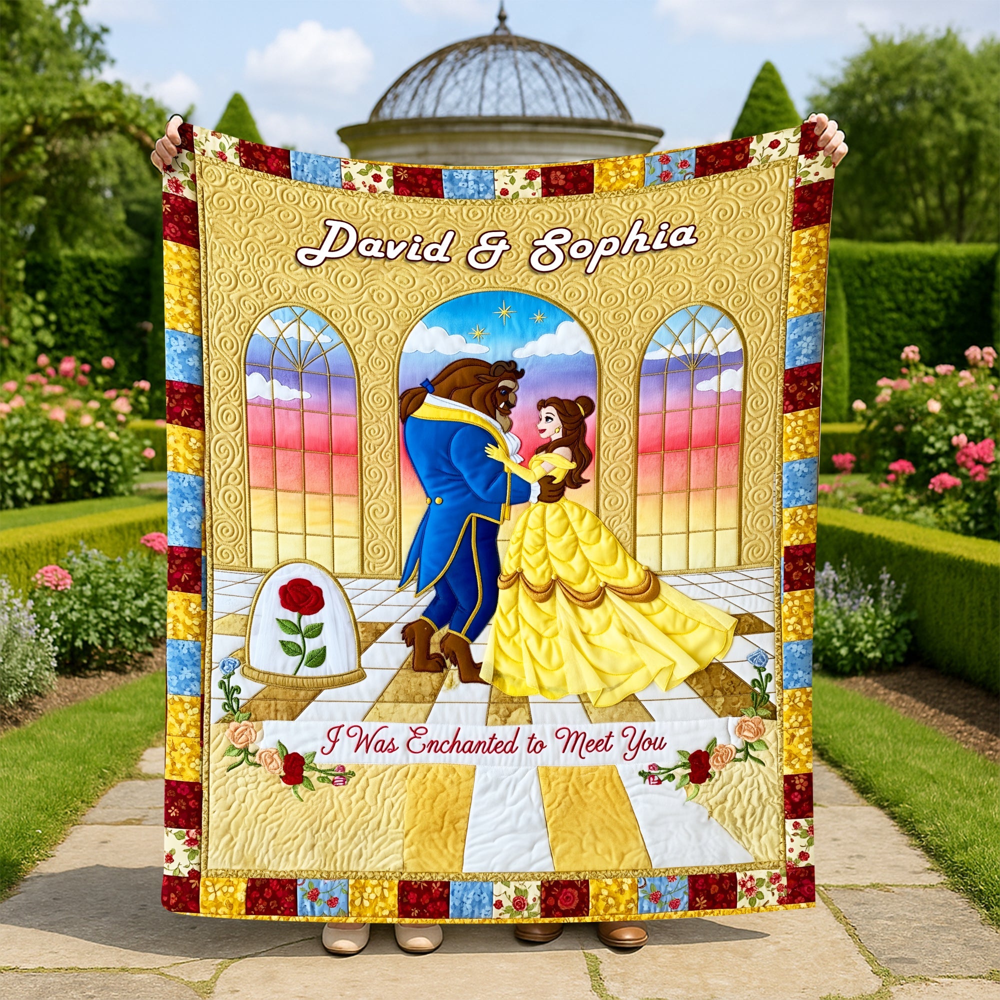 I Was Enchanted to Meet You - Personalized Enchanted Fairytale Couple Blanket for Lovers Blanket PopCulturePrints