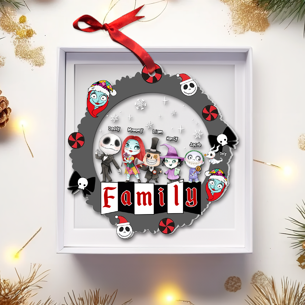 Personalized Spooky Family Christmas Ornament Ornament PopCulturePrints