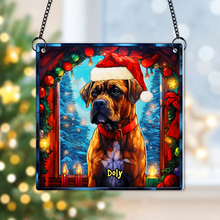 Load image into Gallery viewer, Custom Christmas Boxer Dog Lover Suncatcher Ornament
