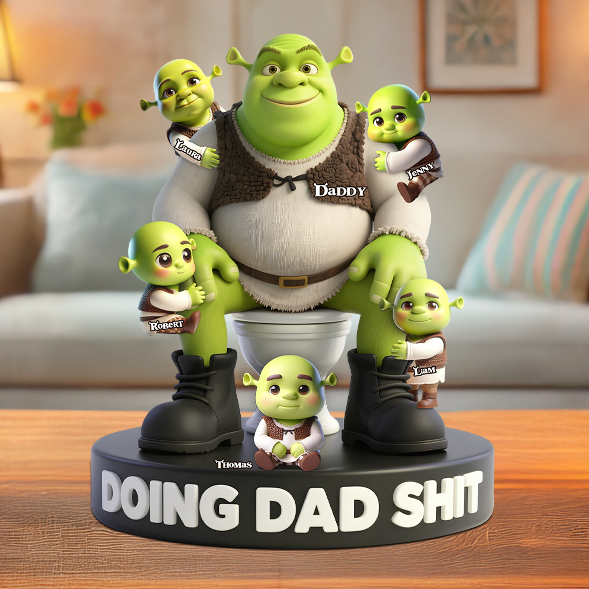Doing Dad Sh*t - Personalized Gift for Dads Who Embrace Fatherhood Shaped Plaques PopCulturePrints