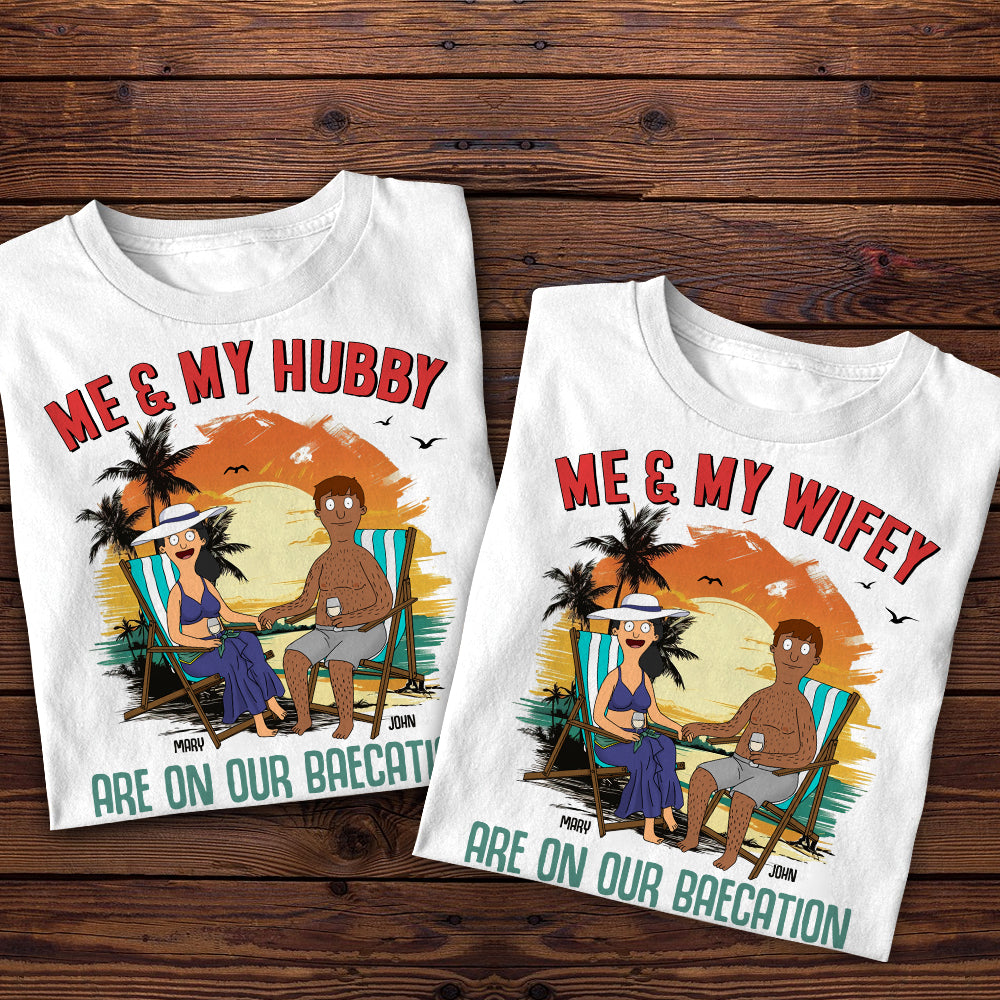 Me & My Wifey | Me & My Hubby - Personalized Couple T-Shirts for Special Occasions Shirts PopCulturePrints