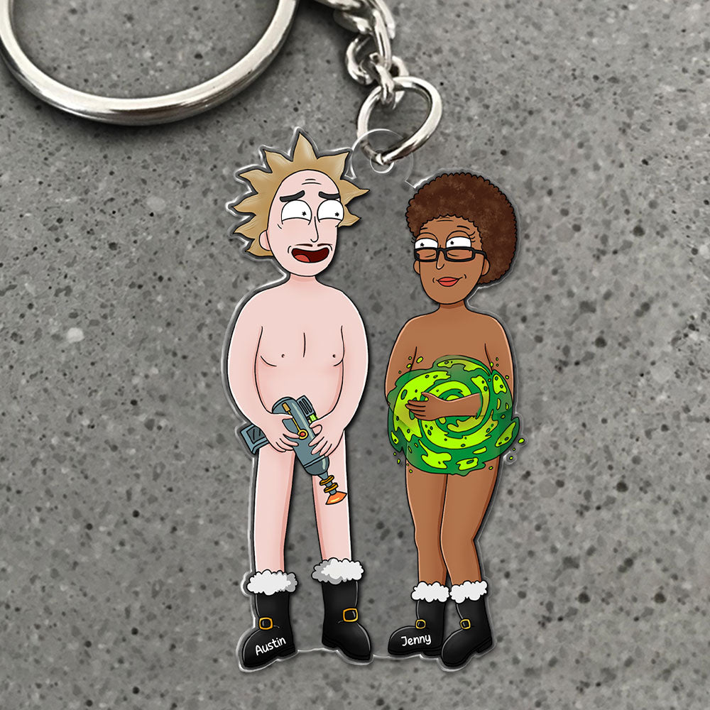 Custom Cartoon Couple Acrylic Keychain