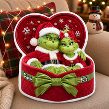 Load image into Gallery viewer, “Give the Gift of Love!” Festive Couple Red Gift Box Pillow - Personalized Christmas Gift For Couples

