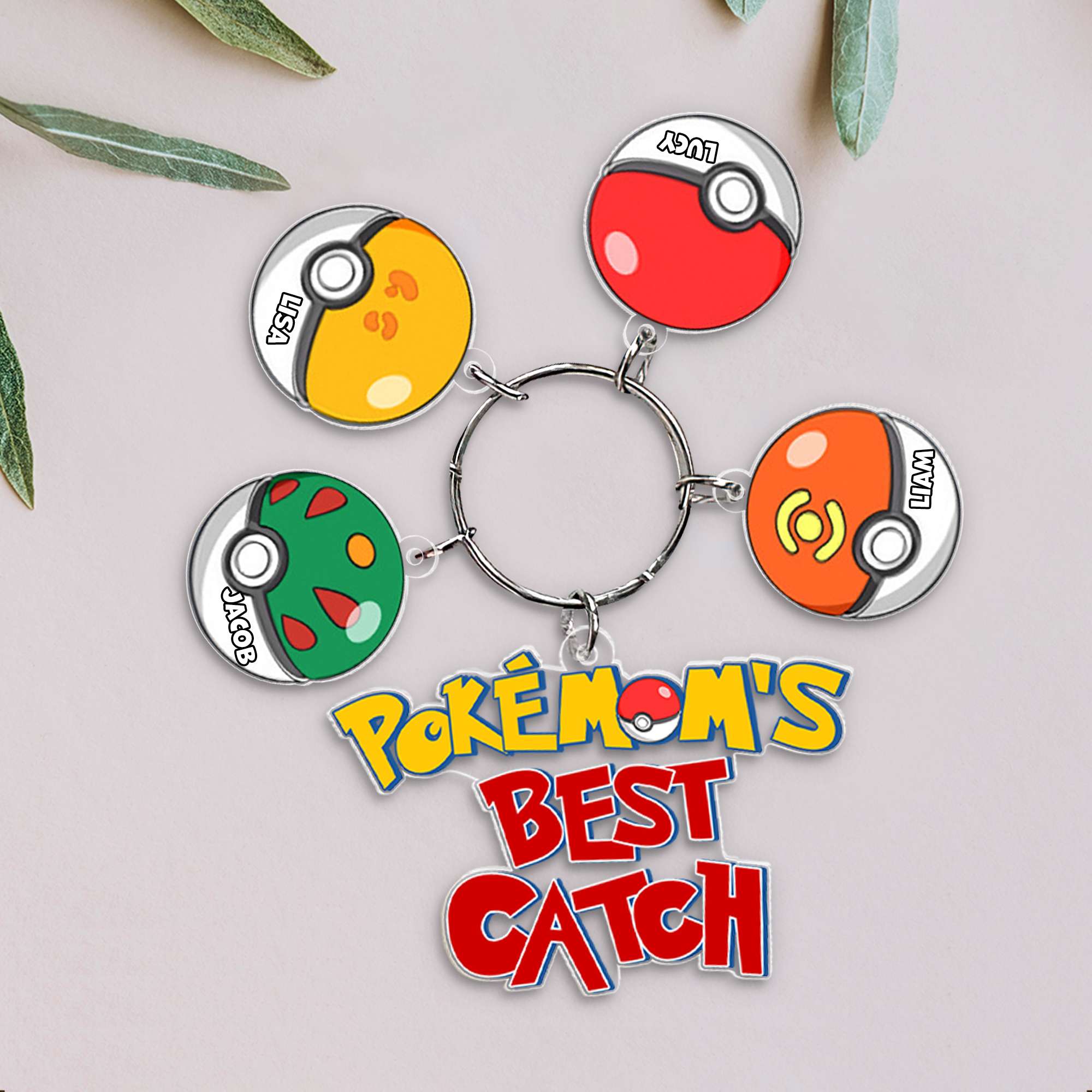 Personalized Poke Dad Keychain - Best Catch Gift for Father's Day Keychains PopCulturePrints