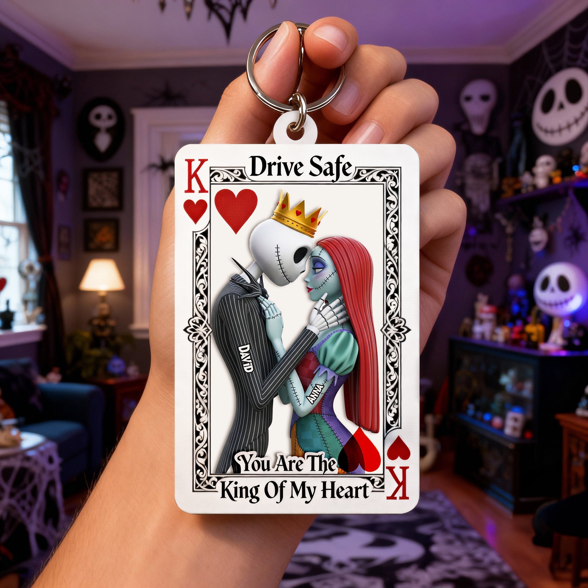 Drive Safe, You Are The King Of My Heart - Personalized Keychain for Couples Keychains PopCulturePrints