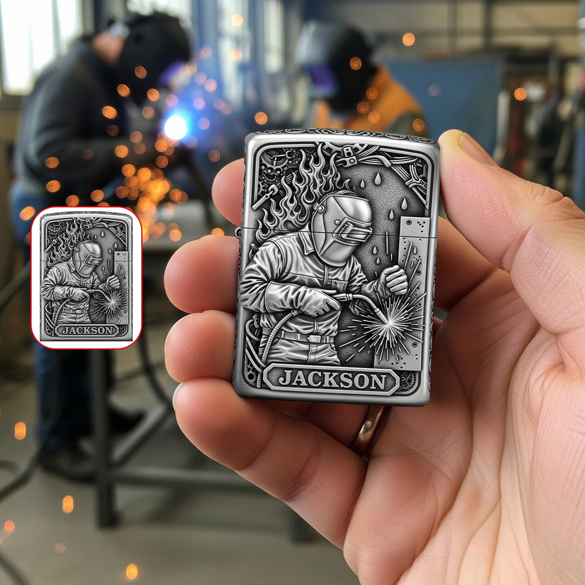 Weld with Passion: Personalized Welder Lighter - Custom Gift for Welders and Metal Enthusiasts Lighter PopCulturePrints