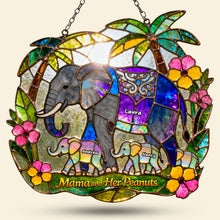 Load image into Gallery viewer, Mama and Her Peanuts - Personalized Elephant Suncatcher Ornament for Mother's Day Ornament PopCulturePrints
