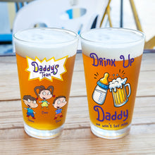 Load image into Gallery viewer, Personalized Dad&#39;s Beer Glass - Daddy&#39;s Team Edition Beer Glasses PopCulturePrints
