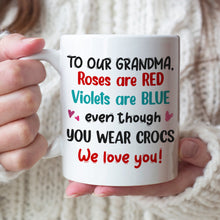 Load image into Gallery viewer, Personalized Grandma Love Crocs Coffee Mug Coffee Mug PopCulturePrints
