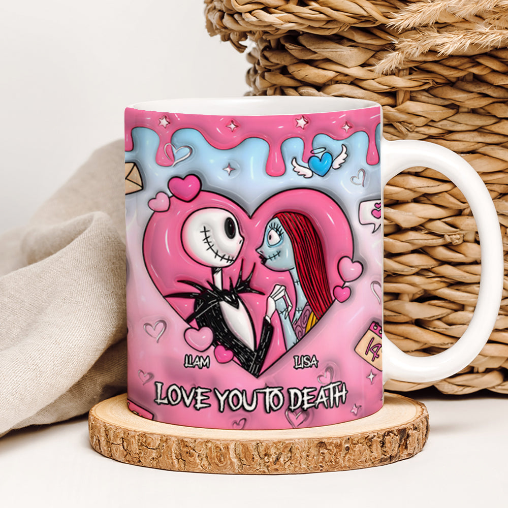 Personalized Couple Mug - Love You to Death | Custom Names | Valentine's Day Gifts Coffee Mug PopCulturePrints