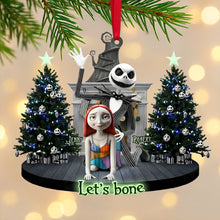 Load image into Gallery viewer, Let&#39;s Bone! Mischievous Spooky Couple Christmas Ornament - Personalized Gift for Couples Ornament PopCulturePrints

