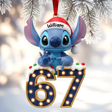 Load image into Gallery viewer, Aliens Celebrate with Joy - Personalized Acrylic Christmas Ornament Ornament PopCulturePrints
