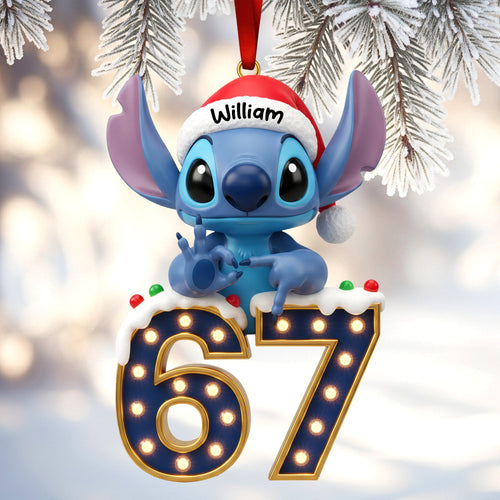 Aliens Celebrate with Joy - Personalized Acrylic Christmas Ornament Ornament PopCulturePrints