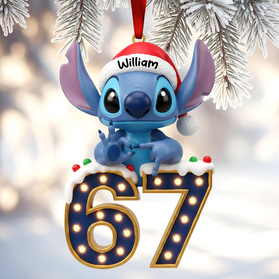 Aliens Celebrate with Joy - Personalized Acrylic Christmas Ornament Ornament PopCulturePrints