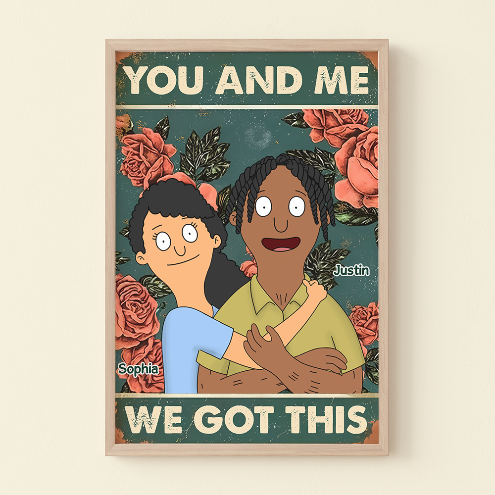Personalized Retro Couples Canvas Poster | Unique Valentine's Day Gifts for Lovebirds Poster & Canvas PopCulturePrints