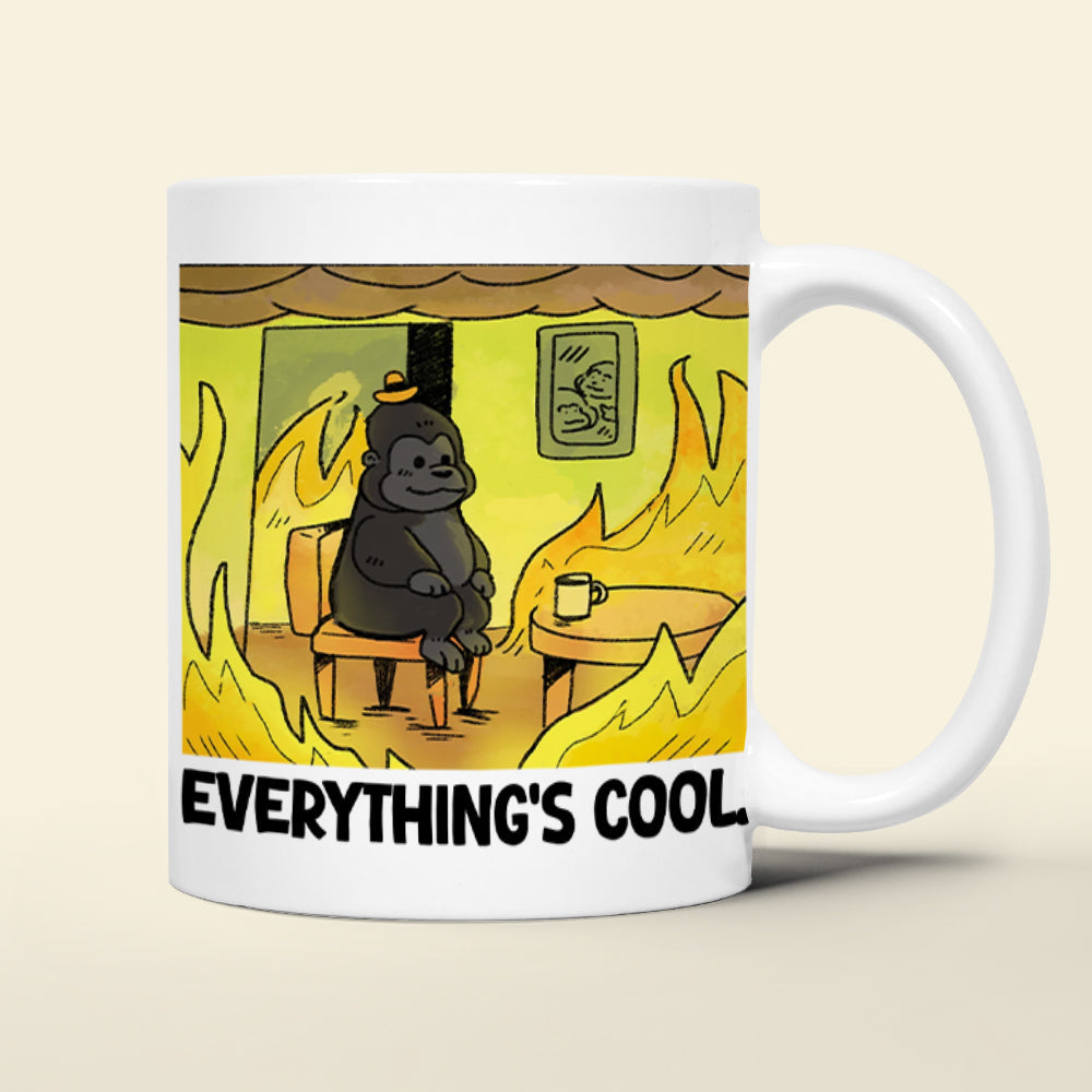 Personalized Funny Burning Coffee Mug - I'm Just Fine, Thank You Coffee Mug PopCulturePrints