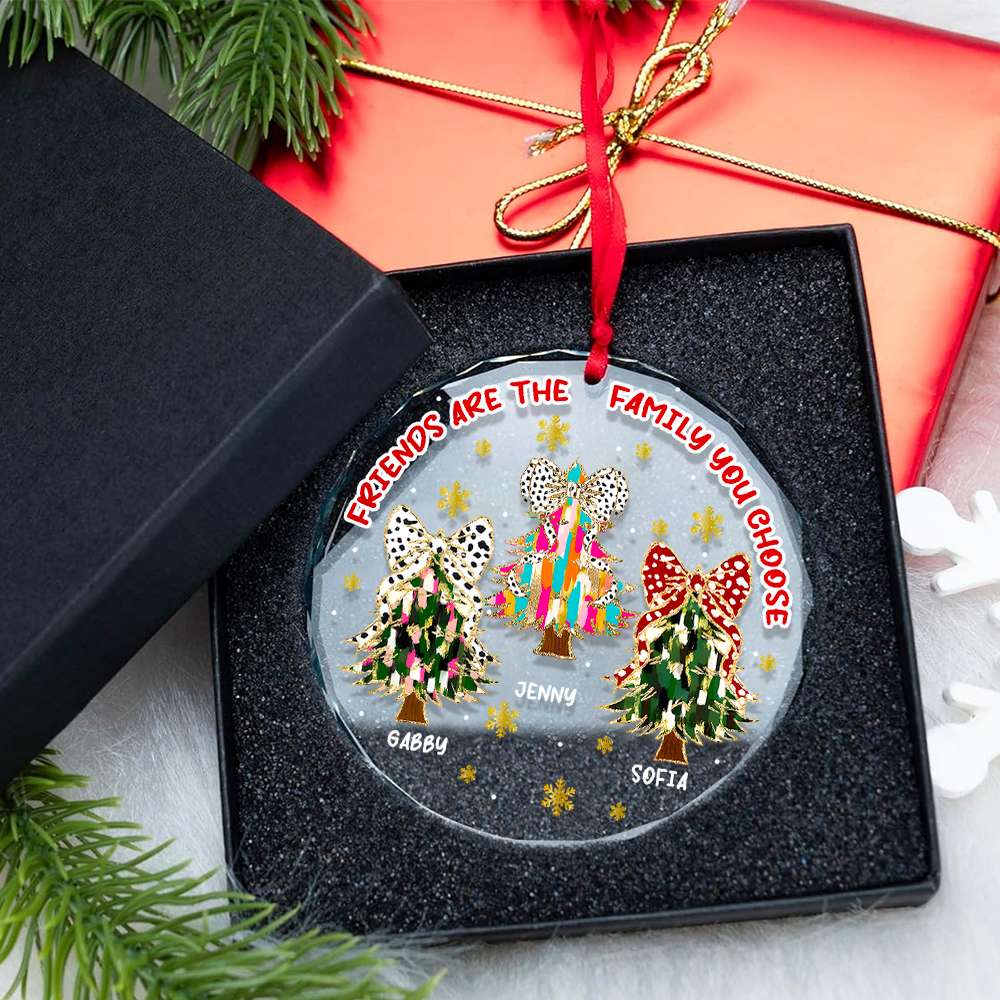 Personalized Christmas Tree Crystal Ornament for Friends Ornament PopCulturePrints