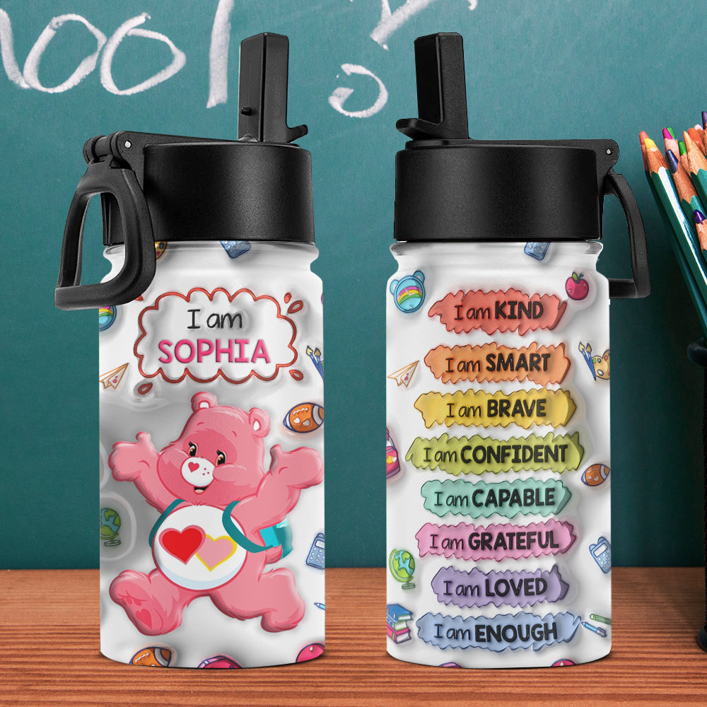 Personalized Inspirational Bear Water Bottle