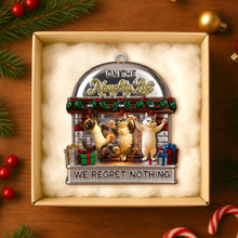 Load image into Gallery viewer, “On the Naughty List” - Customizable Cat Lovers Ornament - Perfect Gift for Pet Owners, Cat Enthusiasts &amp; Holiday Celebrations Ornament PopCulturePrints
